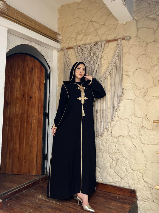 Moroccan Crepe Abaya with Hood